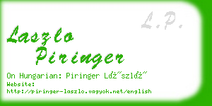 laszlo piringer business card